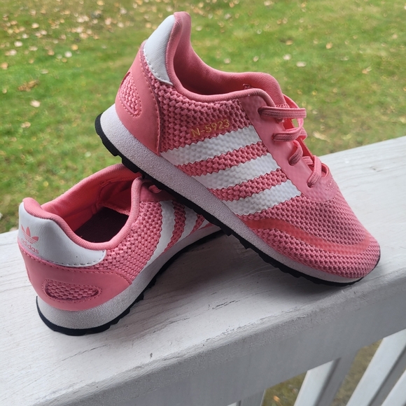 Adidas Kids Pink and White Sneakers - Picture 1 of 2